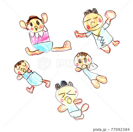 赤ちゃん かわいい 手書き おむつのイラスト素材