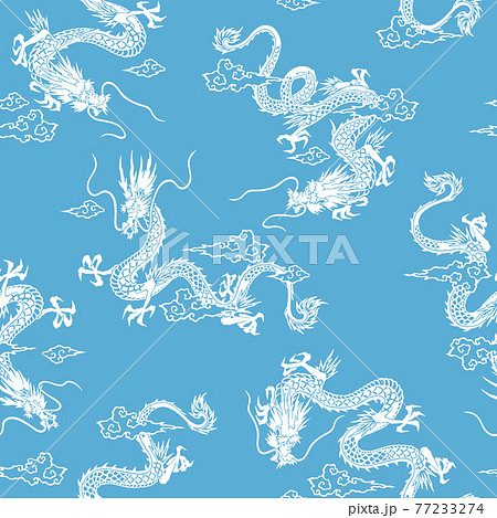 龍 竜 ドラゴン 和風のイラスト素材