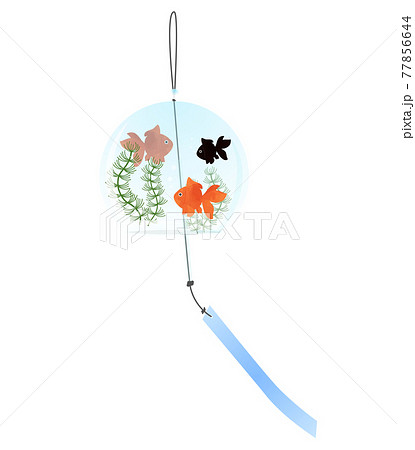 江戸風鈴 短冊のイラスト素材