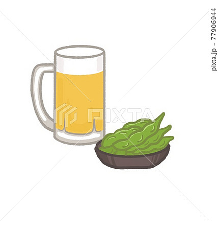 枝豆 ビールのイラスト素材