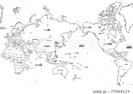 白地図 Map マップ 世界地図のイラスト素材