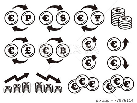通貨記号 ユーロ ポンド 通貨のイラスト素材