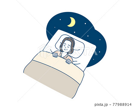 熟睡 イラスト 睡眠 かわいいのイラスト素材