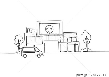 救急車 車 線画 簡単のイラスト素材