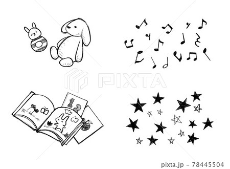 うさぎ ぬいぐるみ イラスト かわいいのイラスト素材