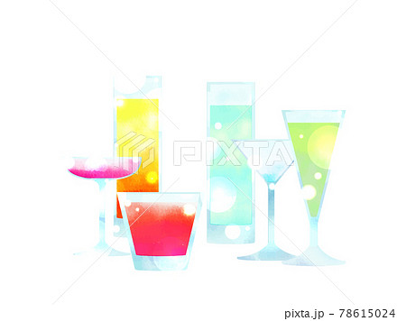 カクテル 酒 飲物 おしゃれのイラスト素材