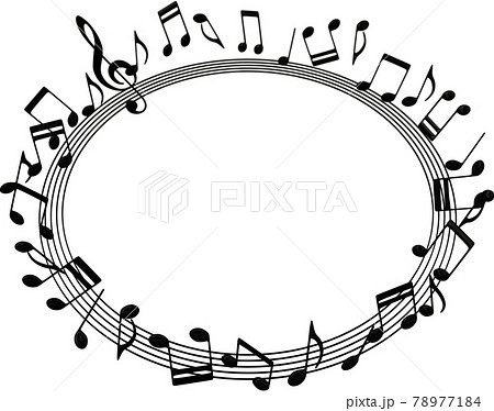 音符 ミュージック フレーム イラスト 飾り枠の写真素材