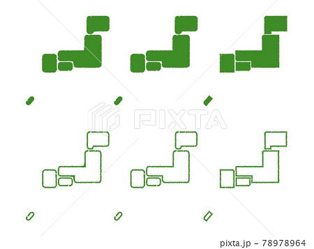日本地図 地図 北海道地方 デフォルメのイラスト素材