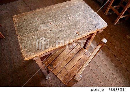 昔の小学校の机 昔の小学校の机