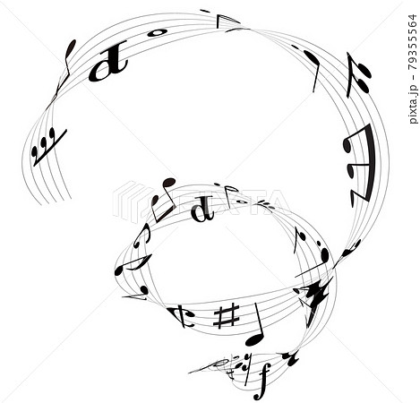 音符 白黒のイラスト素材