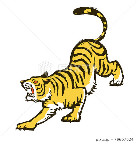 タイガー トラ 虎 吠えるのイラスト素材
