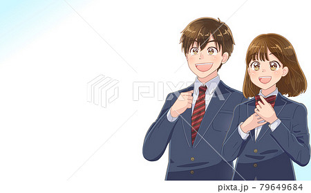 男子中学生のイラスト素材