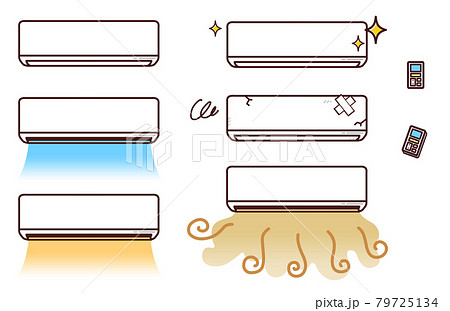 エアコン 故障 クーラー 冷房のイラスト素材