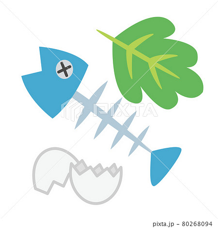 生ごみ ごみ 骨 魚のイラスト素材