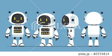 ロボット かわいい 可愛い マスコットのイラスト素材