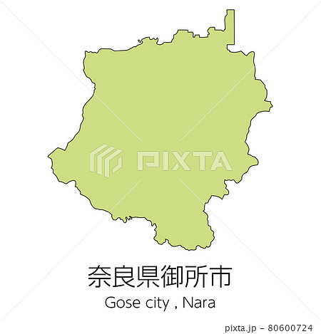奈良地図のイラスト素材