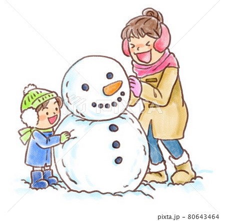 雪遊びのイラスト素材集 ピクスタ