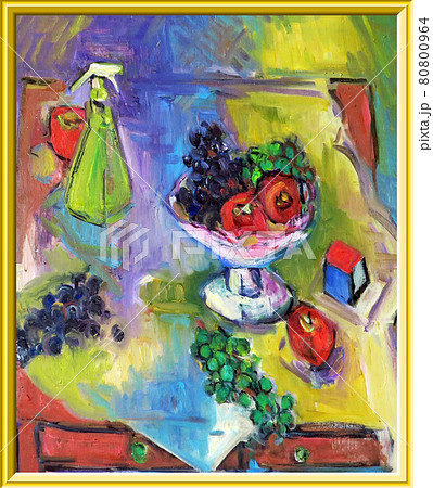 ランキング第1位 油絵 uF6-061203 静物（果物 ぶどう） - 絵画 