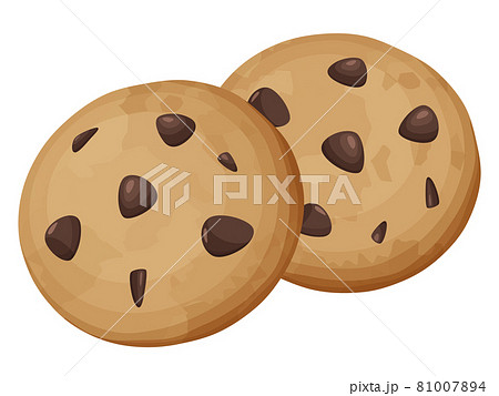チョコチップクッキーのイラストのイラスト素材
