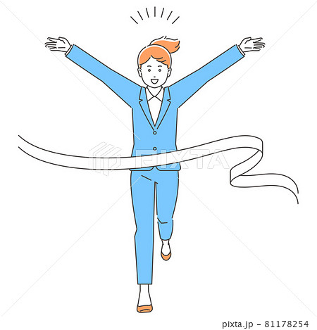 マラソンランナー 陸上 ゴール フィニッシュのイラスト素材