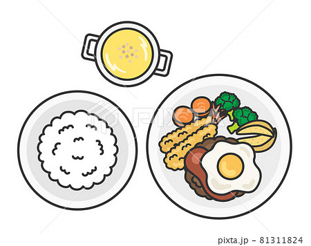 ハンバーグのイラスト素材集 ピクスタ