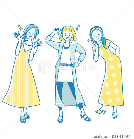 決めポーズのイラスト素材