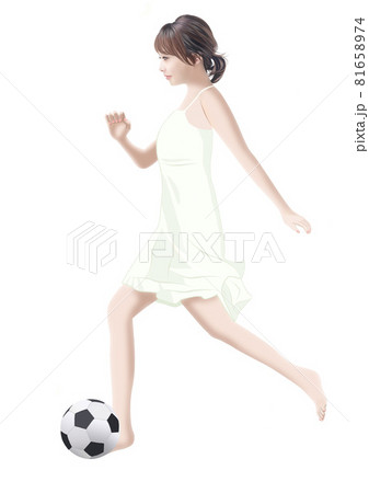 女子サッカーのイラスト素材集 ピクスタ