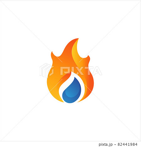 Vintage flame icon. Colored hand drawn fire - Stock Illustration  [82084634] - PIXTA