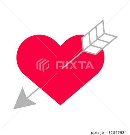 射抜く ハートのイラスト素材