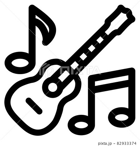 音楽 音符 モノクロ シンプルのイラスト素材