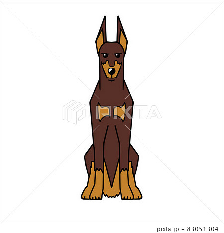 ドーベルマンのイラスト素材