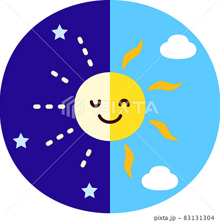 昼夜 空のイラスト素材