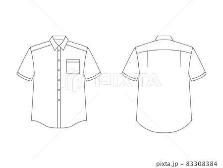 ワイシャツ Yシャツ 半袖 半袖ワイシャツのイラスト素材