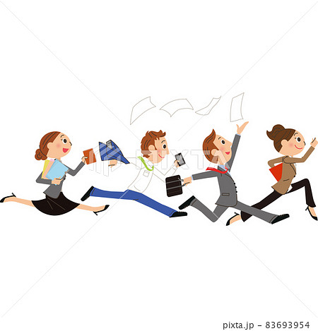 横向き 全身 走るのイラスト素材