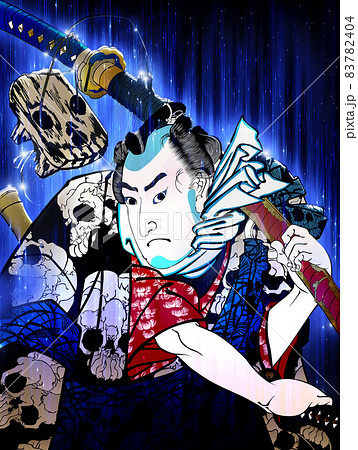 猫 侍 動物 江戸のイラスト素材