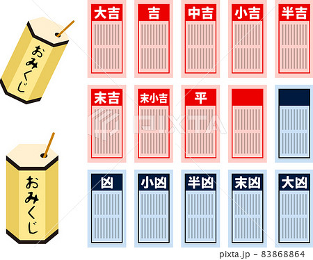 小吉 末吉 大吉 中吉のイラスト素材