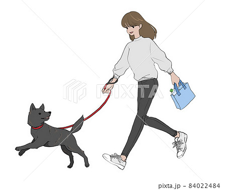 犬の散歩のイラスト素材