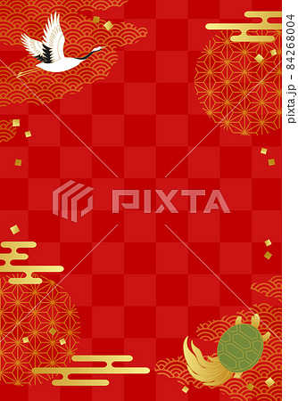 鶴亀 縁起物 長寿 イラストのイラスト素材