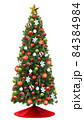 クリスマスツリー 赤緑装飾❣️あんぱん❣️ クリスマスツリー イラスト 赤緑 リアル 電飾のイラスト素材 [84384983