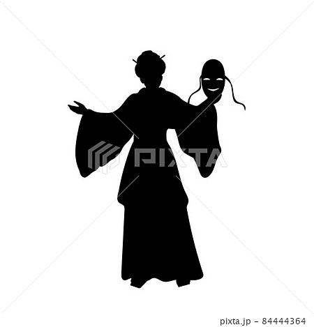 舞妓 シルエットの写真素材