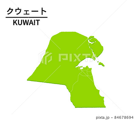 外国　まとめ　中東　クウェート クウェート 地図 世界地図 中東のイラスト素材 - PIXTA