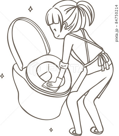 トイレ掃除のイラスト素材 トイレ掃除のイラスト素材