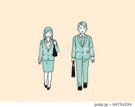 歩く姿のイラスト素材