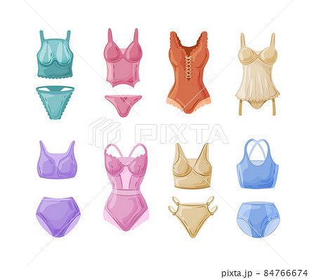 Set of lingerie - bra full cup and high-cup briefs panties