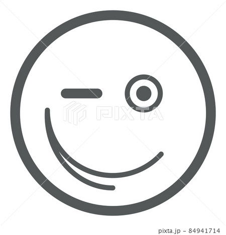 Round Face With Winked Eye Wink Emoji In のイラスト素材