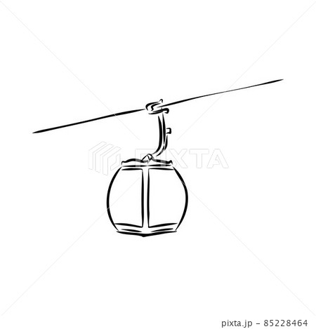 cable car clipart black and white sun