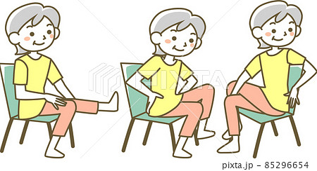 椅子体操のイラスト素材