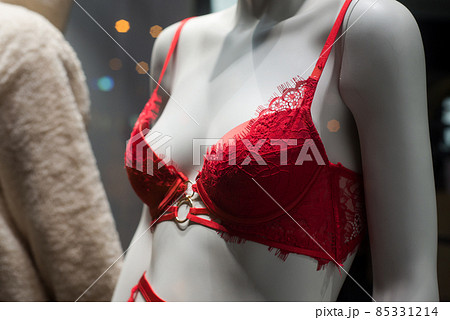 Closeup of black transparent bra on mannequin - Stock Photo [74769613] -  PIXTA