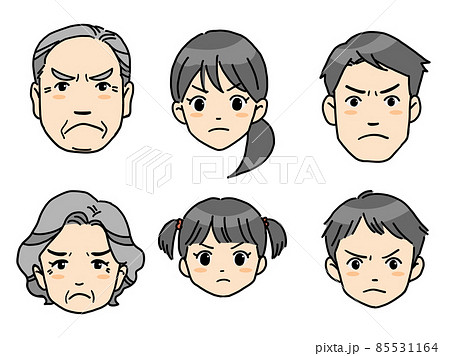 怒り顔のイラスト素材