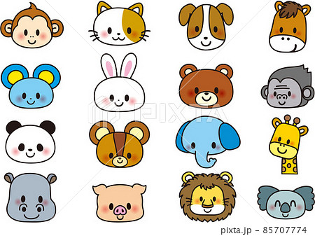 児童画 子供と動物のイラスト かわいい動物の子供たちのイラスト 水彩画風のイラスト素材